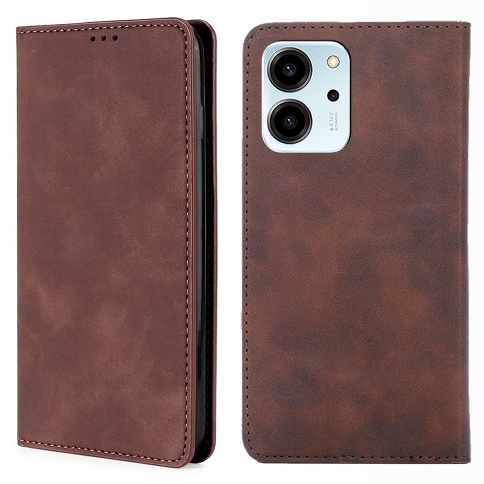 For Honor 80 SE 5G Card Slot Stand Phone Case Anti-Scratch PU Leather Skin-touch Feeling Magnetic Absorption Phone Shell For Honor 80 SE 5G Card Slot Stand Phone Case Anti-Scratch PU Leather Skin-touch Feeling Magnetic Absorption Phone Shell